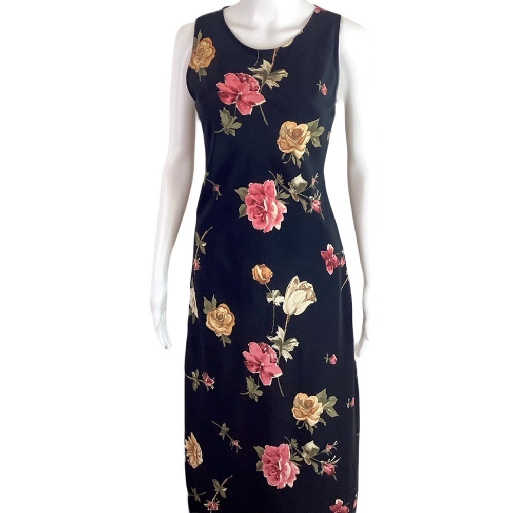 🟠 DOROTHY SCHOELEN FLORAL SLEEVELESS MAXI DRESS SIZE 8